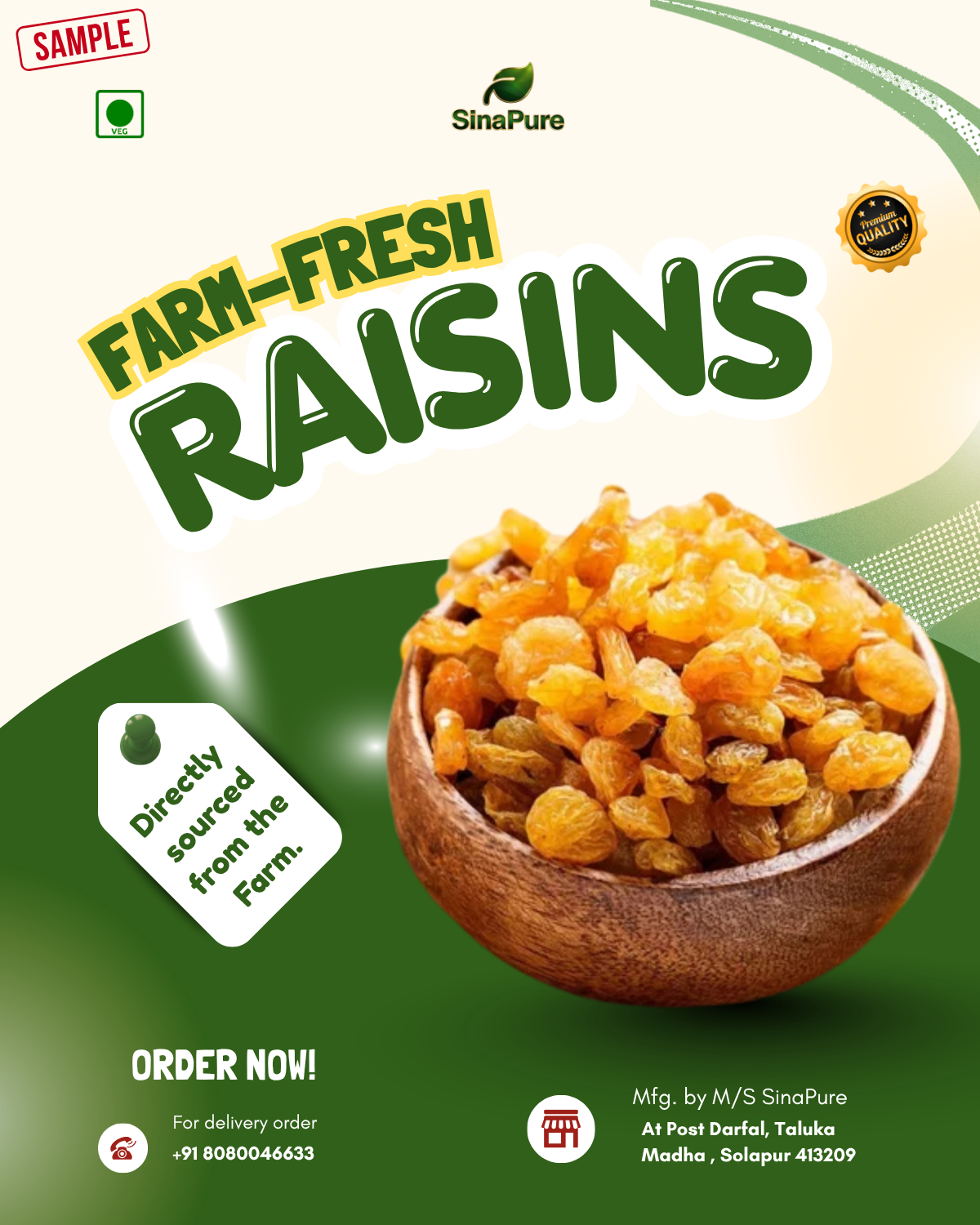 Premium Golden Raisins Sample